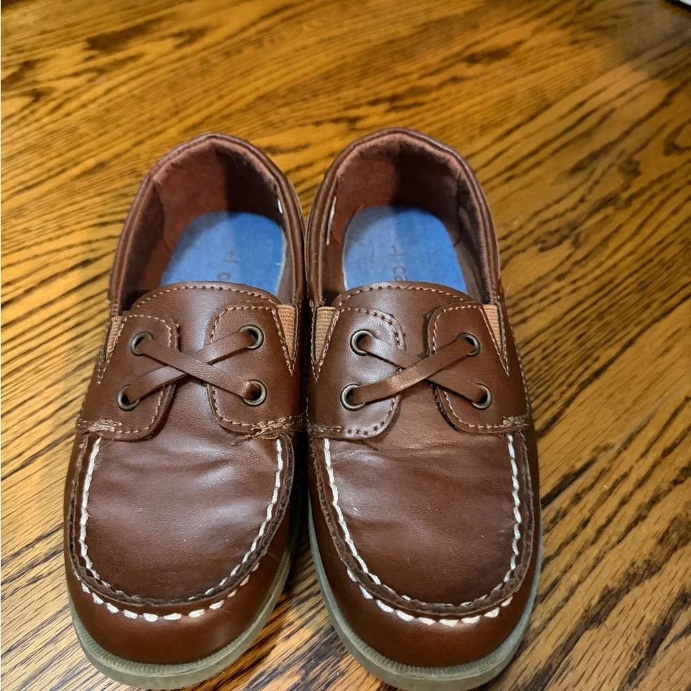 Carter's Brown Leather-Style Kids Boat Shoes